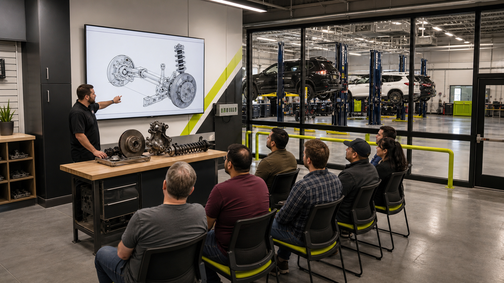 Concept rendering of an automotive class area separated safely from the active garage
